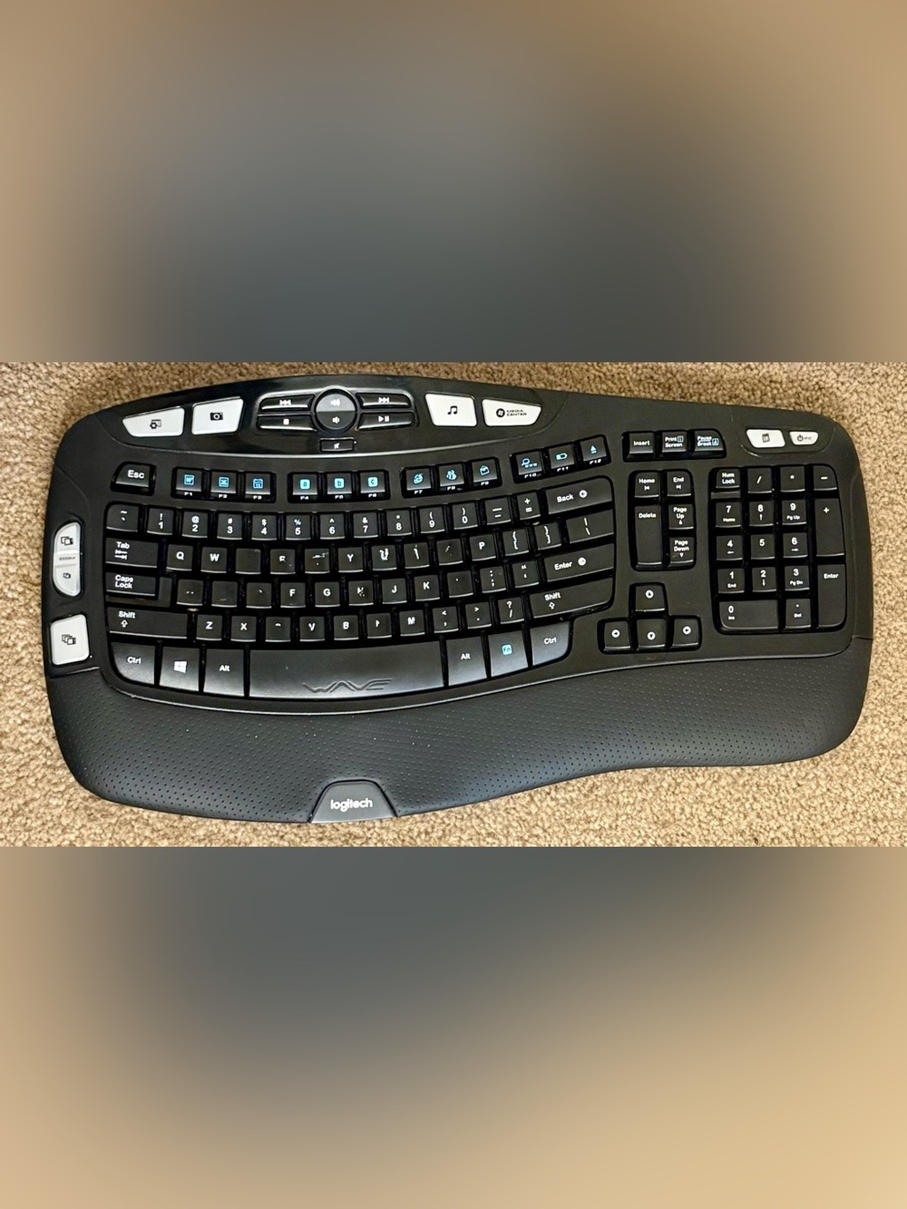 Logitech K350 Wave Wireless Ergonomic Keyboard Tested No Dongle READ DESCRIPTION